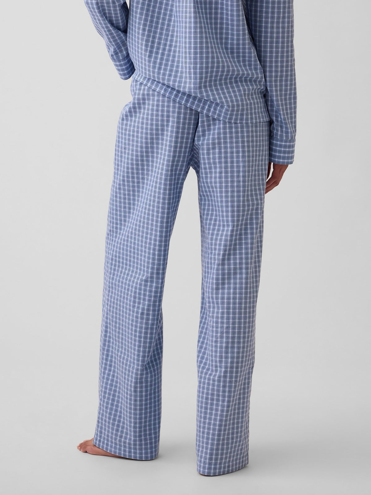 Mavi Poplin Pijama Altı