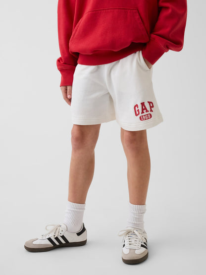 Beyaz Fransız Havlu Kumaş Gap Logo Sweat Şort