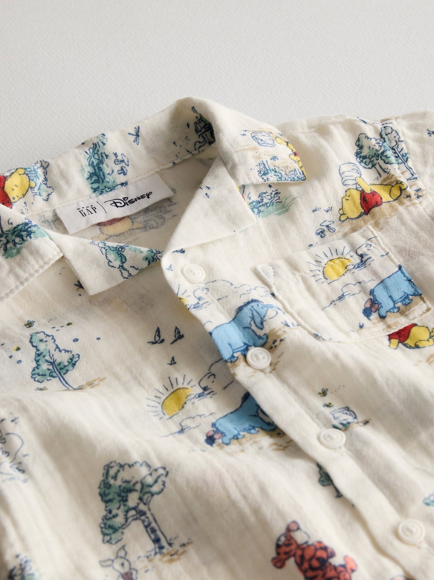 Beyaz Winnie The Pooh Pamuk Gauze Outfit Set