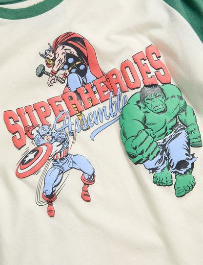 Pamuk Karışımlı Avengers Grafik Baskılı Pijama (3–12 Yaş)