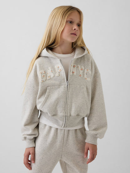 Gri Vintagesoft Oversized Logo Fermuarlı Sweatshirt
