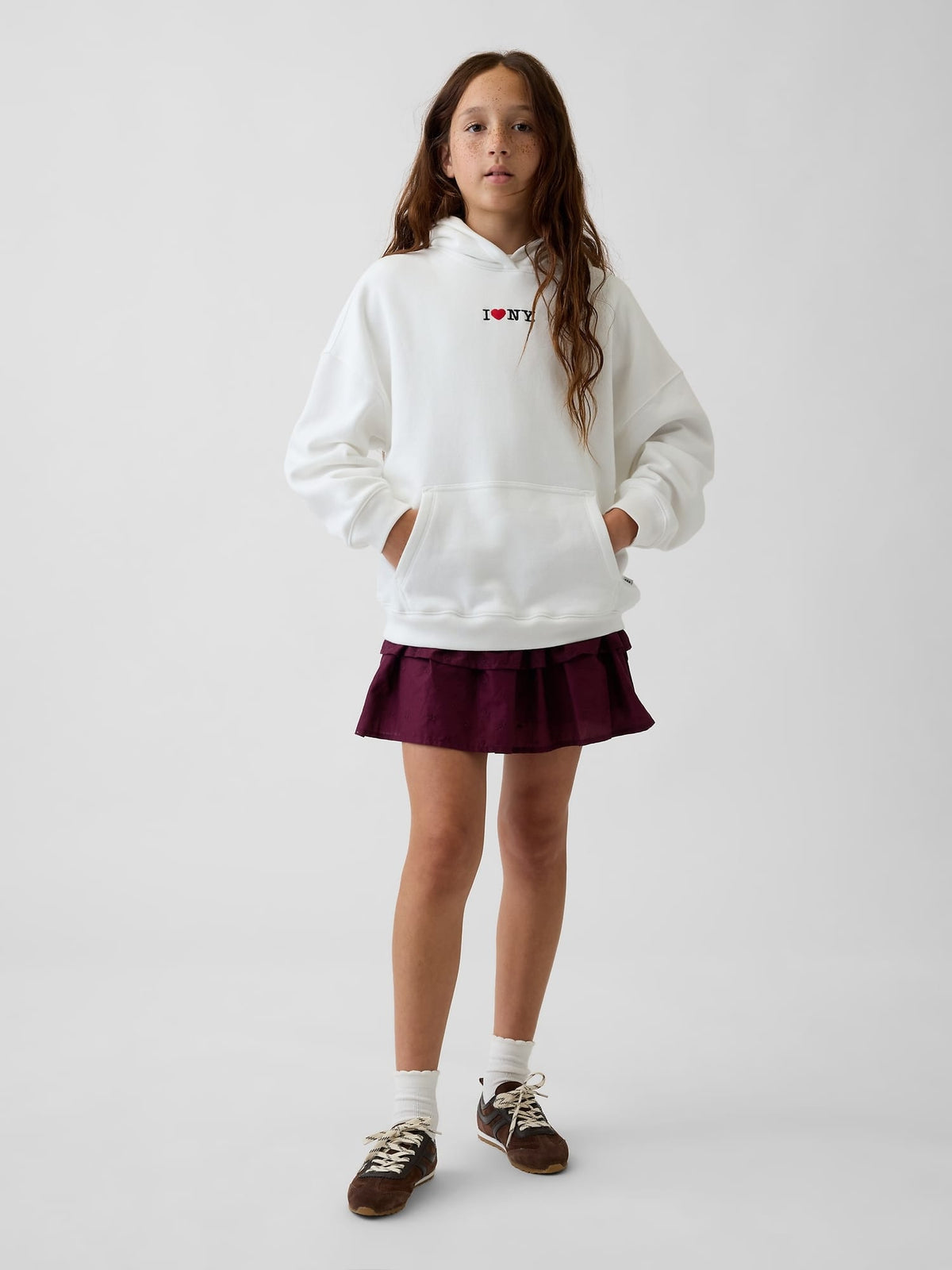 Beyaz Vintagesoft Oversized I Heart Ny Sweatshirt