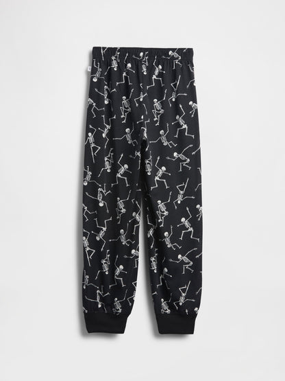 Siyah Halloween Geri Dönüştürülmüş Pijama Jogger