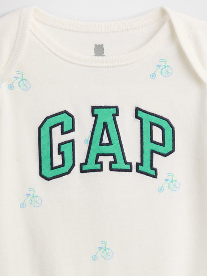 Beyaz First Favorites Organik Pamuk Logo Bodysuit