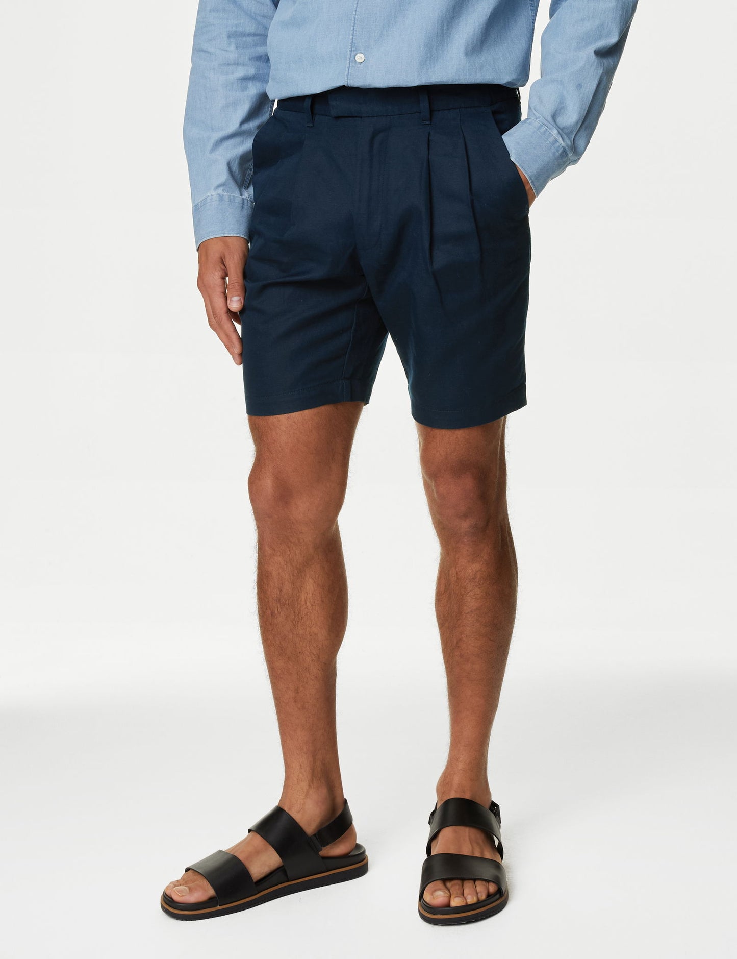 Regular Fit Keten Şort