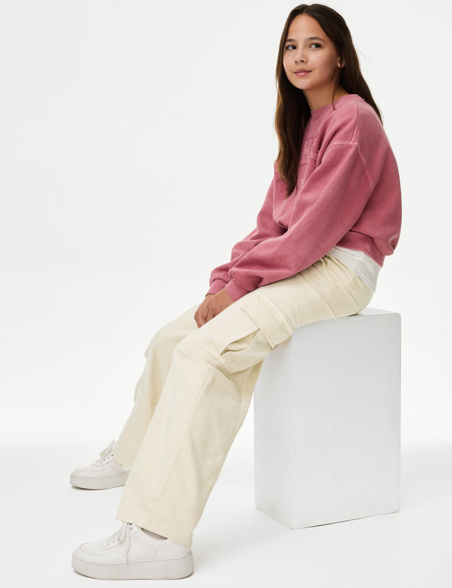 Regular Fit Wide Leg Kargo Pantolon (6-16 Yaş)