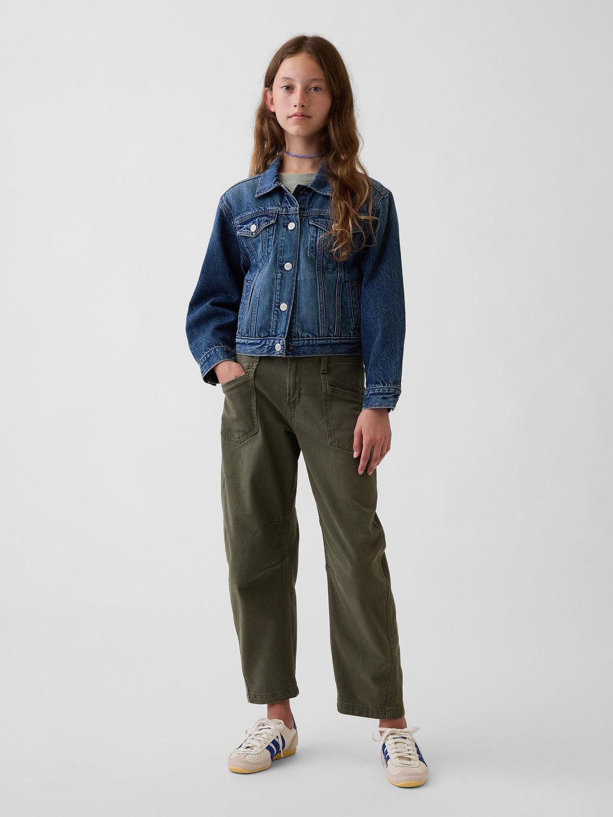 Haki High Rise Barrel Jean Pantolon