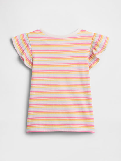 Çok Renkli Flutter Sleeve T-shirt