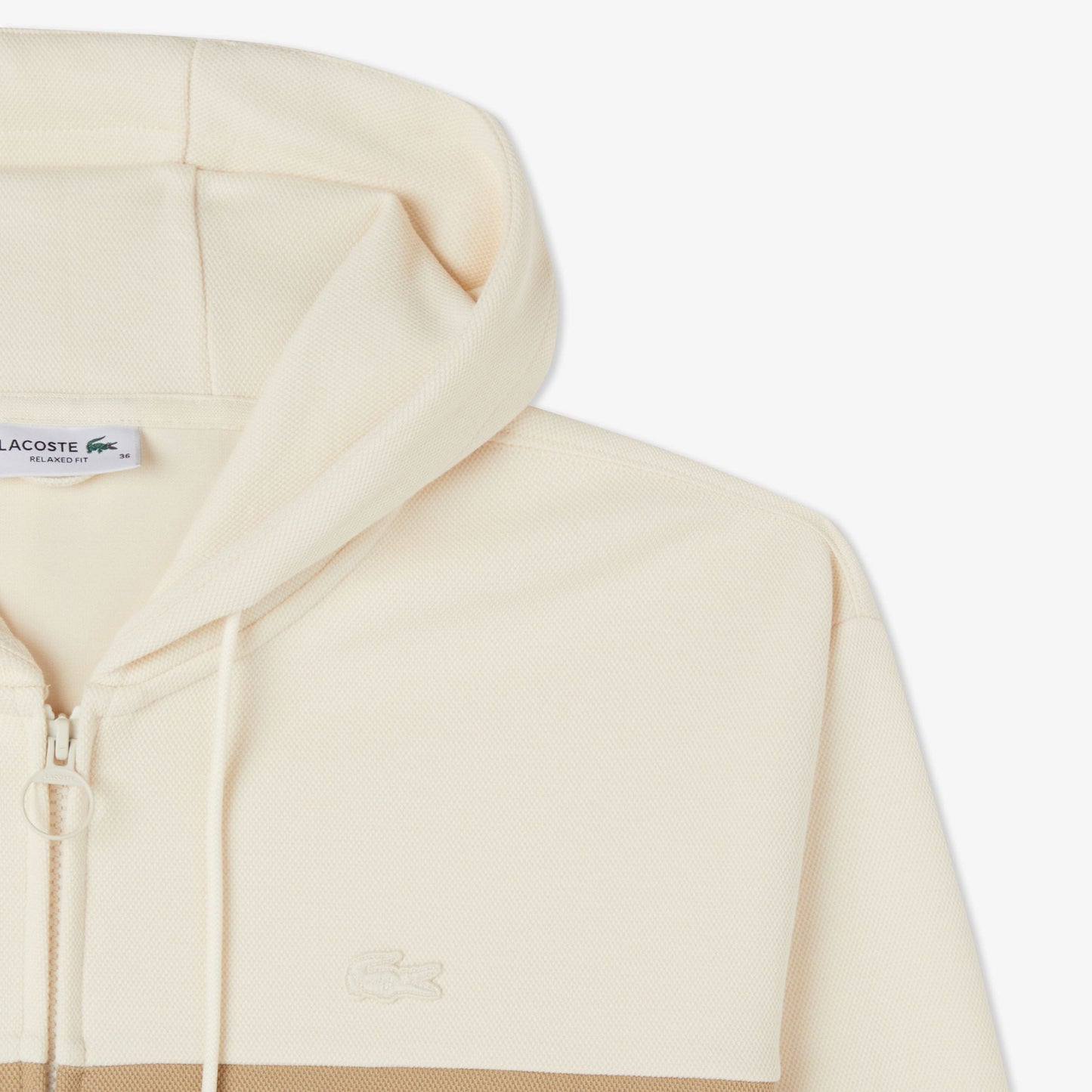 Lacoste Kadın Relaxed Fit Kapüşonlu Krem Sweatshirt