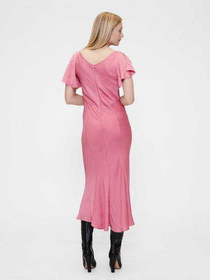 Pembe Gapstudio Saten Midi Elbise