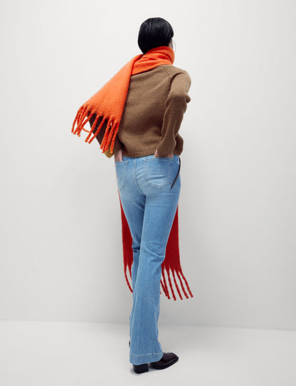 Yüksek Bel Slim Flare Jean Pantolon