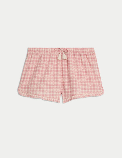 Saf Pamuklu Pijama Şortu