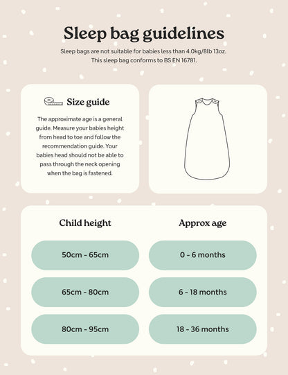 2.5 Tog Kalp Desenli Bebek Uyku Tulumu