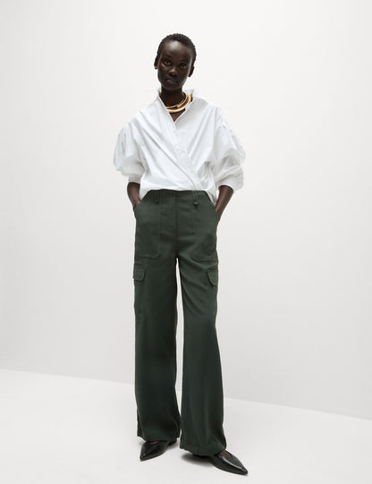 Relaxed Fit Wide Leg Kargo Pantolon