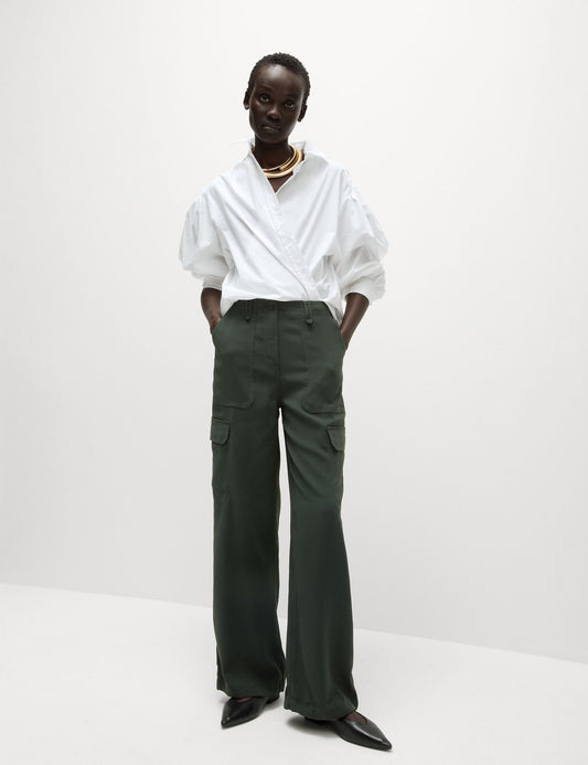 Relaxed Fit Wide Leg Kargo Pantolon