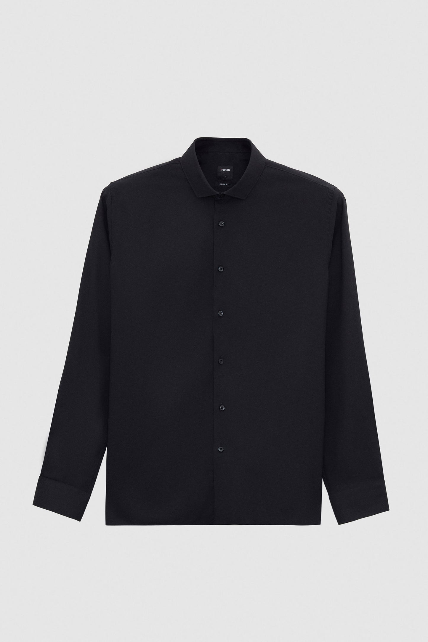 Tween Slim Fit Siyah Düz Travel Gömlek