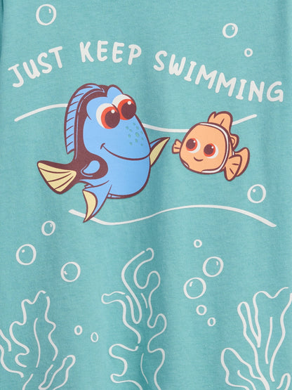 Mavi Disney Finding Nemo Grafik Baskılı T-shirt
