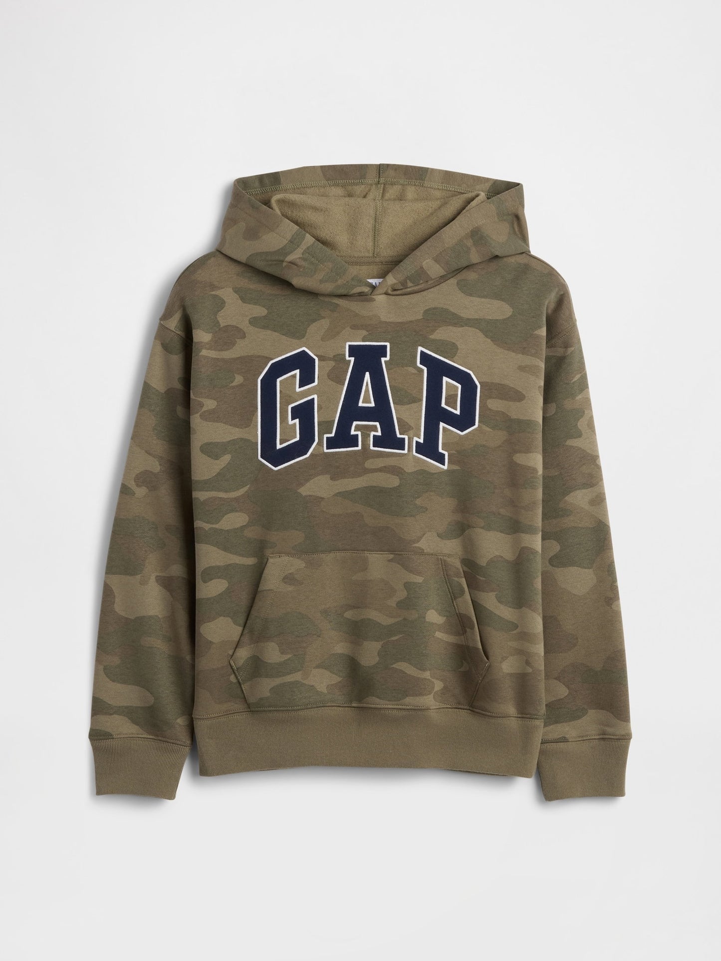 Kamuflaj Relaxed Gap Logo Kamuflaj Kapüşonlu Sweatshirt