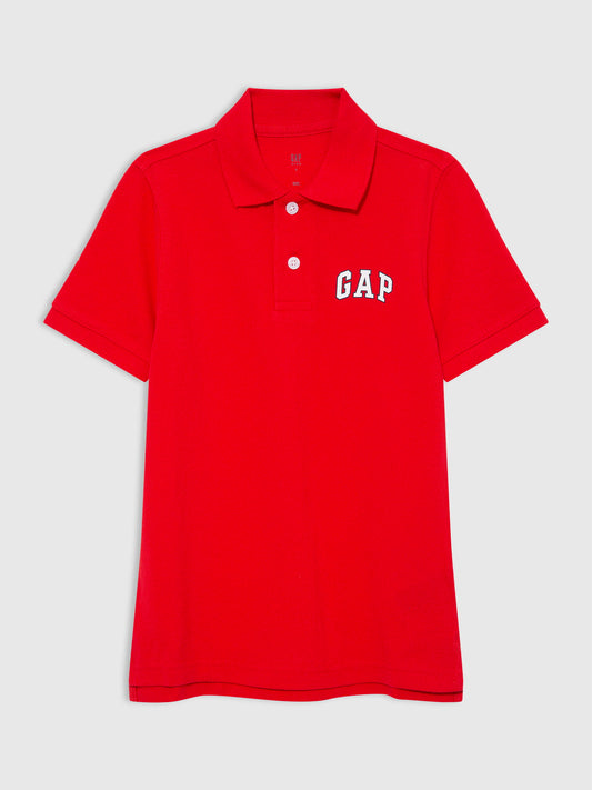 Kırmızı Gap Logo Piqué Polo Yaka T-Shirt