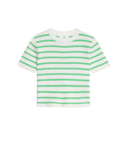 Fitil Detaylı Kısa Kollu Örme T-shirt (6-16 Yaş)