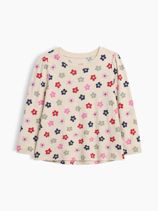 Bej Puff Sleeve T-shirt