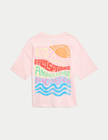 Saf Pamuklu Kısa Kollu T-shirt (6-16 Yaş)