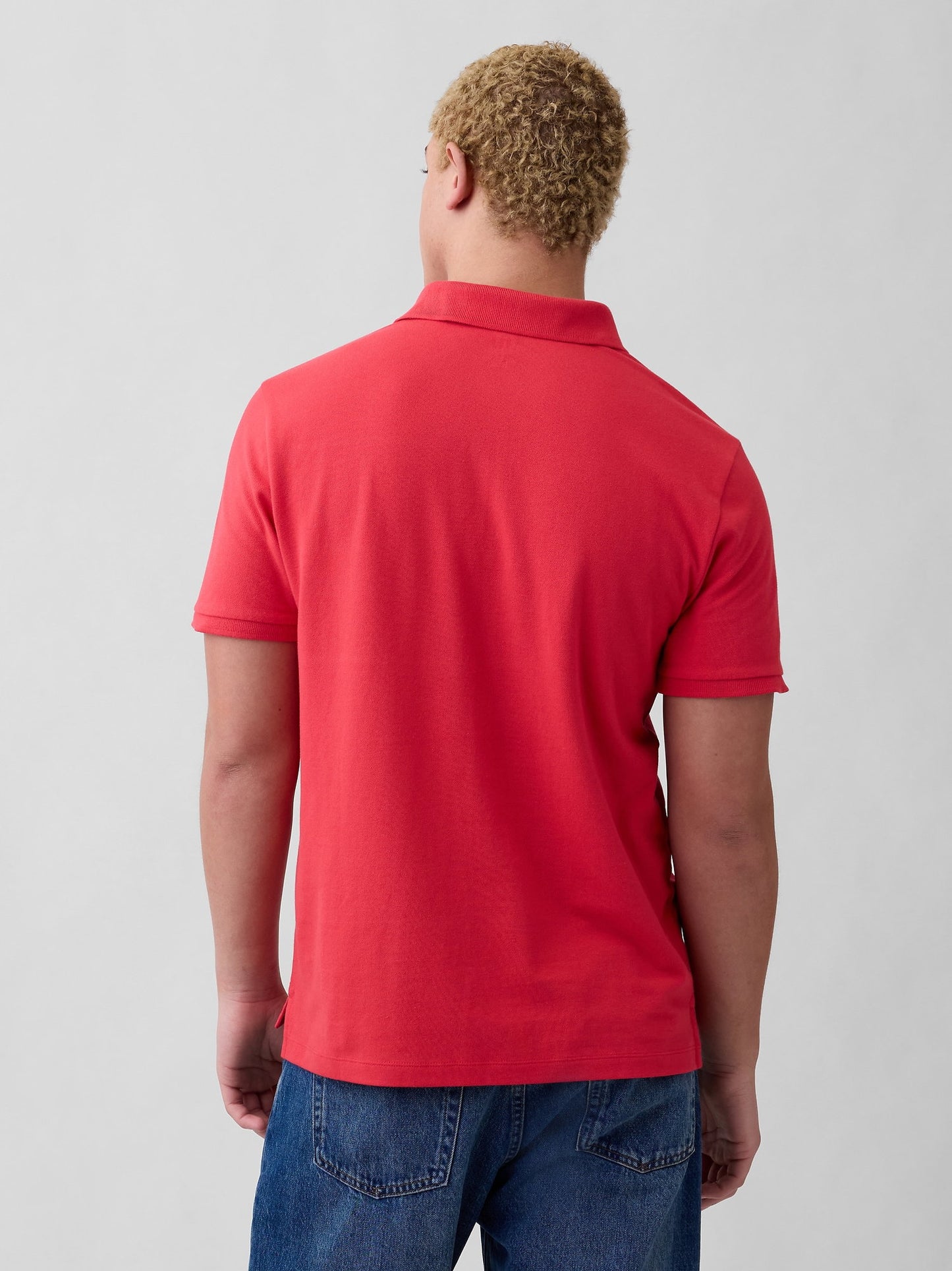 Kırmızı Colorblock Stretch Pique Polo T-shirt