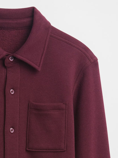 Bordo Cozy Düğmeli Gömlek