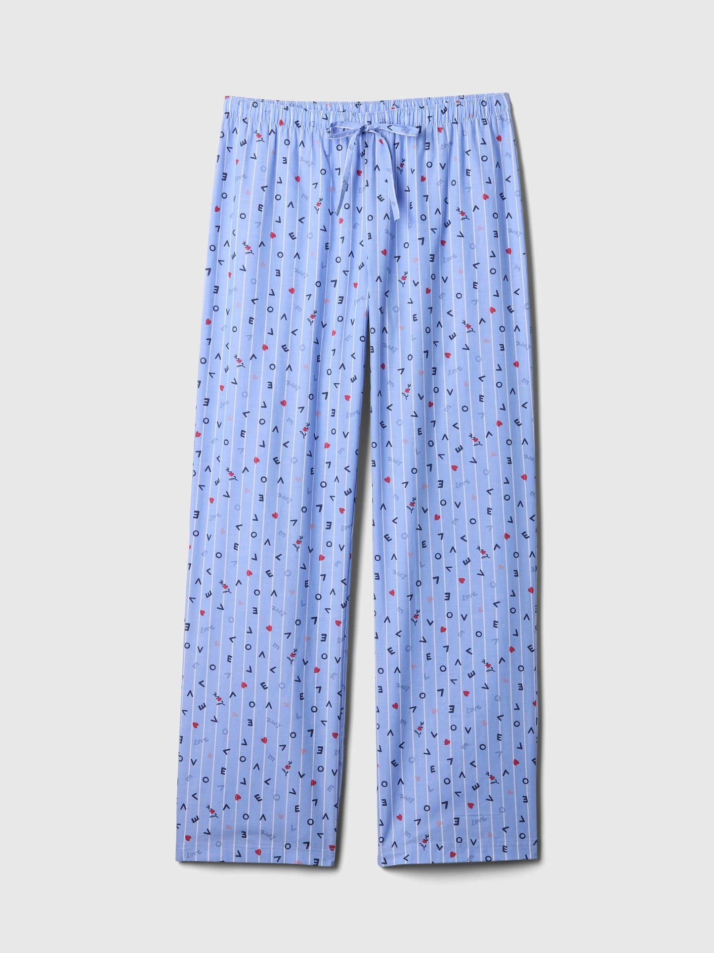 Açık Mavi Desenli Poplin Pijama Altı