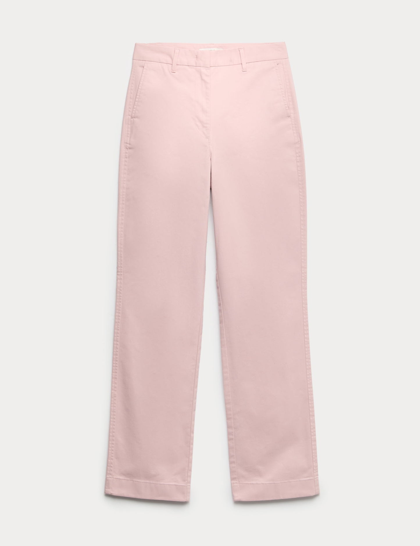Yüksek Bel Straight Leg Chino Pantolon