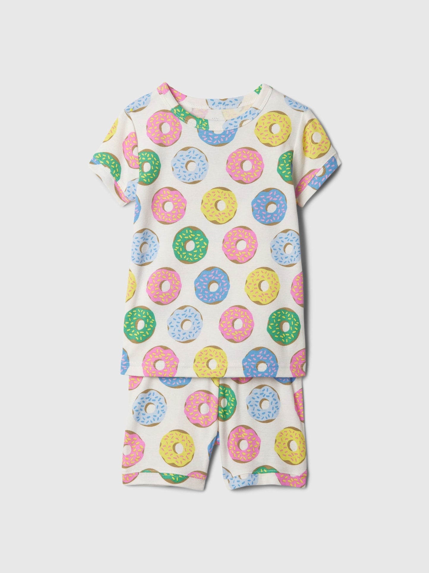 Çok Renkli Organik Pamuk Desenli Pijama Takımı