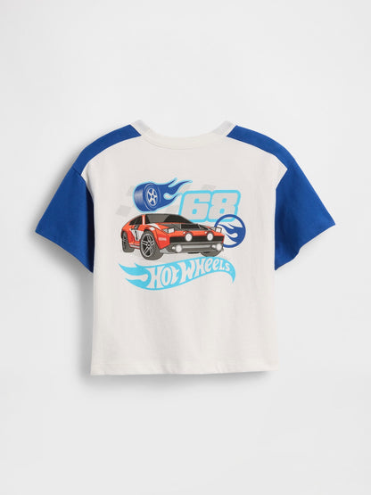 Beyaz Hot Wheels Grafik Logo T-shirt