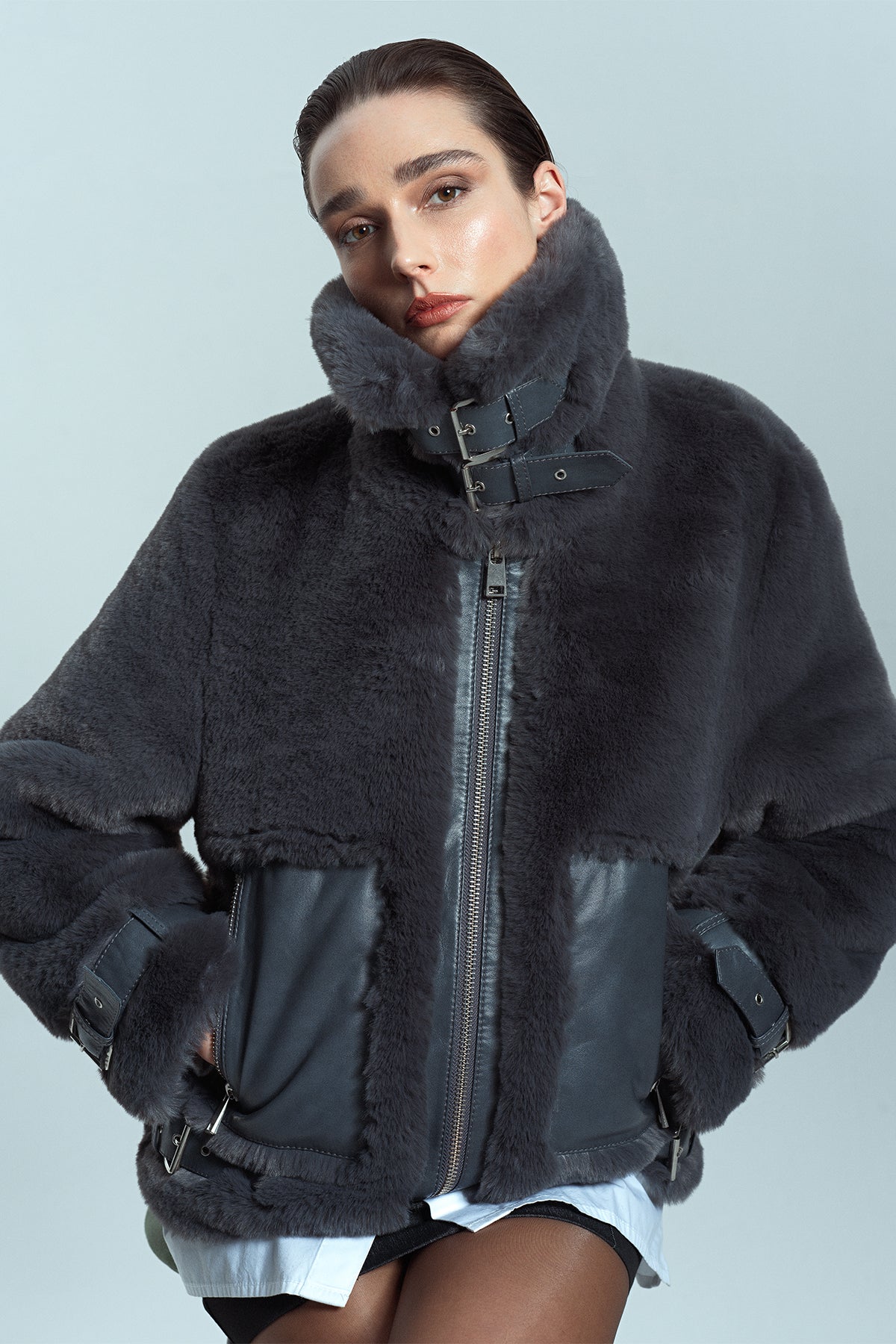 Kitzbuhel Kadın Gri Teddy Mont