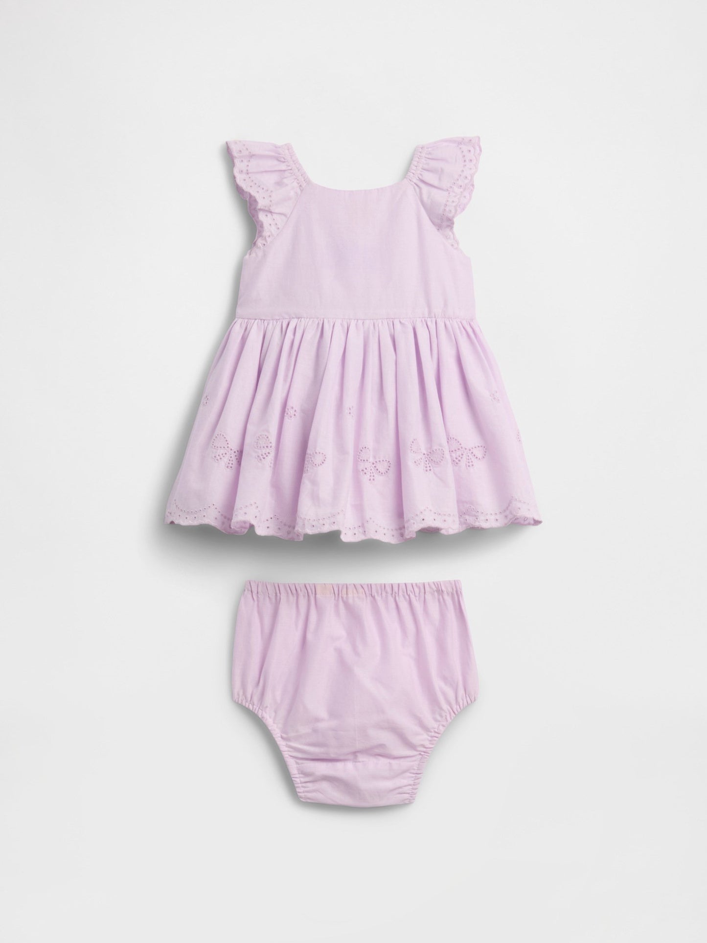 Lila Eyelet Two-piece Elbise Seti