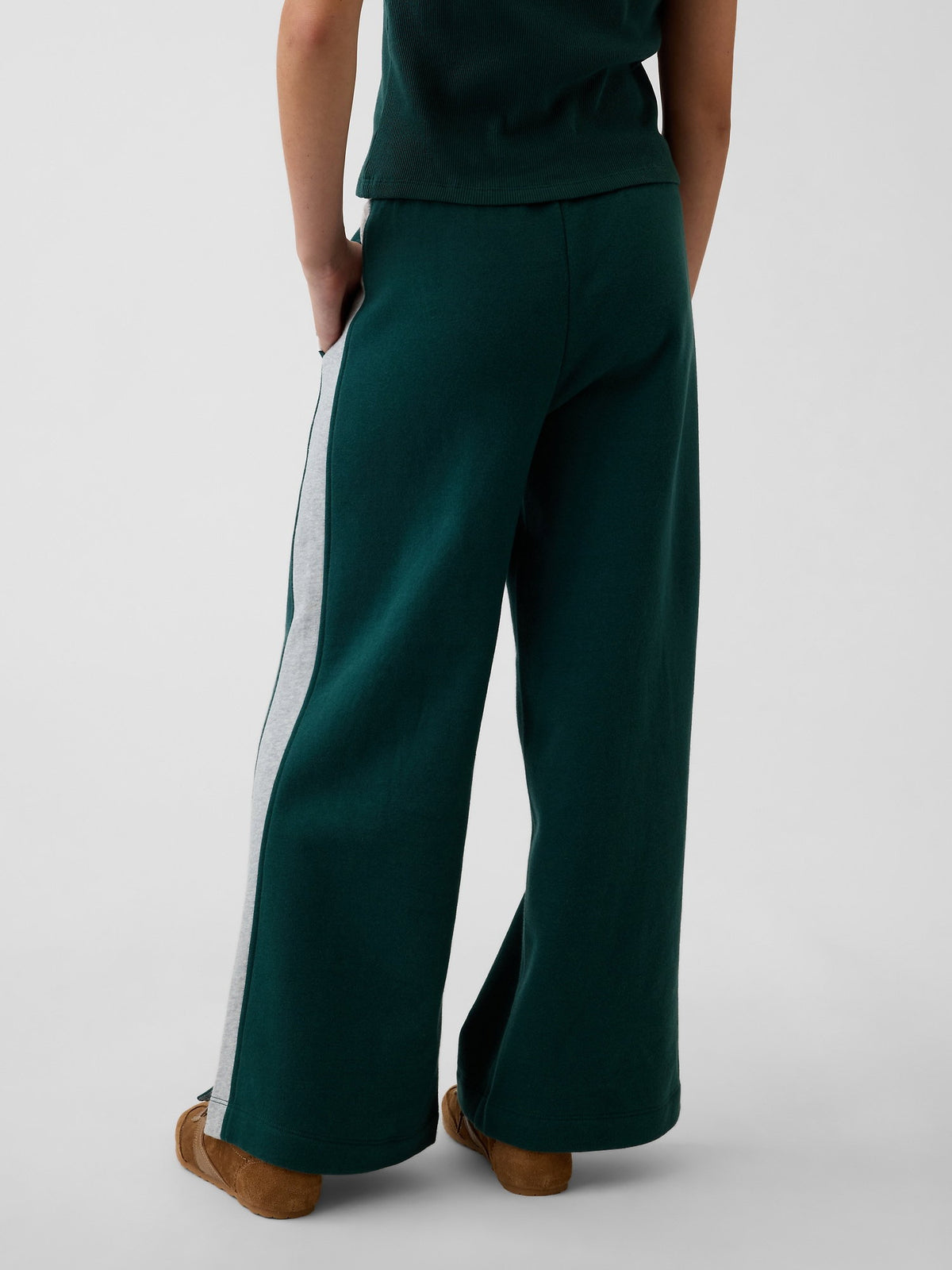 Koyu Yeşil Vintagesoft Baggy Varsity Pantolon
