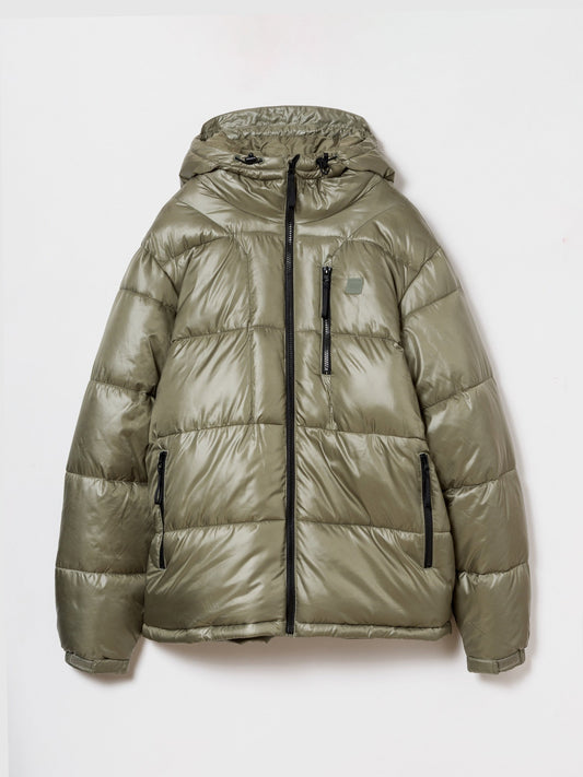 Yeşil Geri Dönüştürülmüş Heavyweight Şişme Puffer Şişme Mont