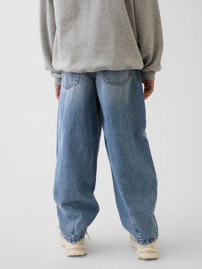 Açık Mavi Ultrasoft Easy Baggy Taper Jean Pantolon
