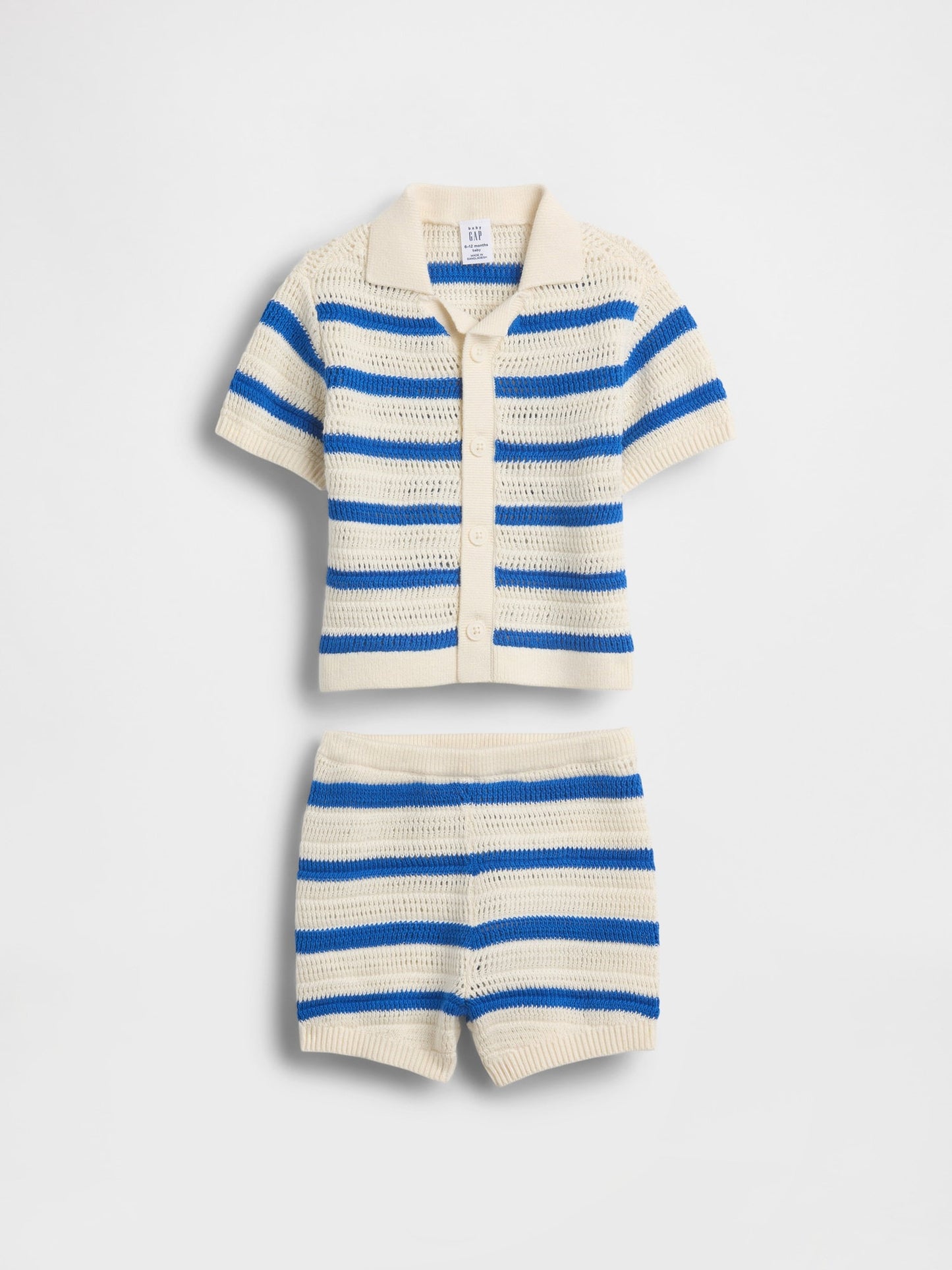 Mavi Baby Crochet Stripe Outfit Set