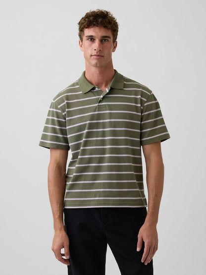 Koyu Gri Relaxed Pique Polo T-shirt