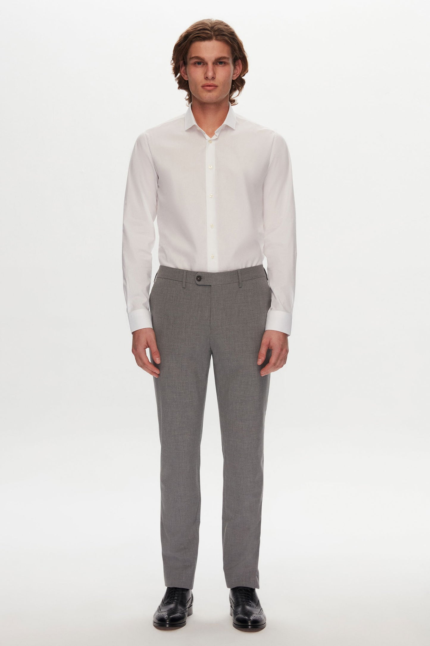Tween Slim Fit Beyaz Düz Travel Gömlek