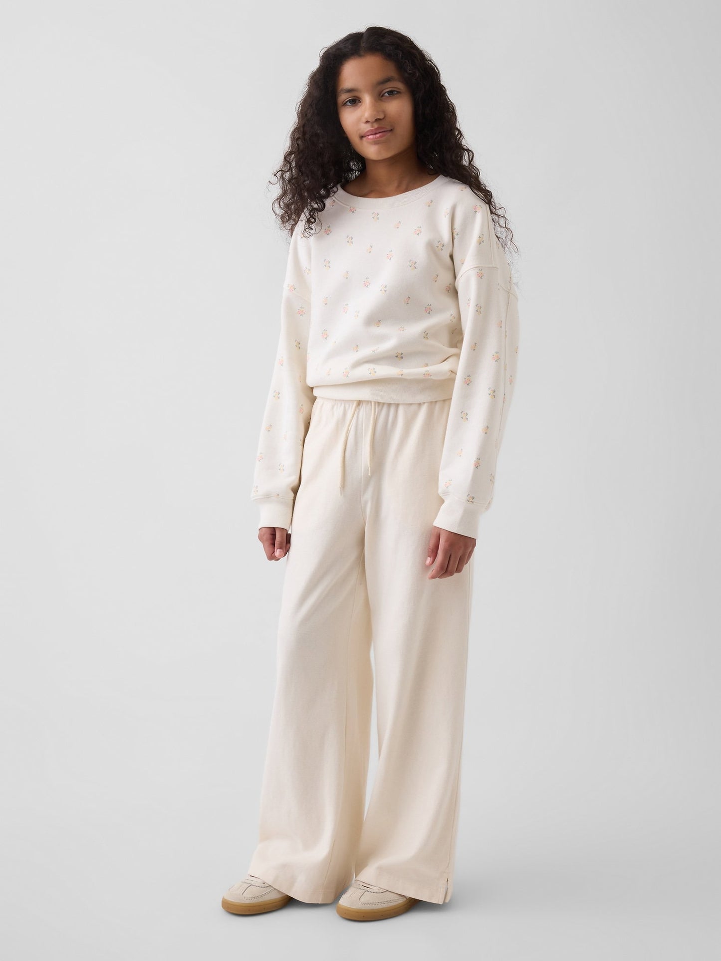 Kırık Beyaz Relaxed Wide-leg Eşofman Altı