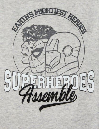 Saf Pamuk Marvel Avengers Pijama Takımı (3-12 Yaş)