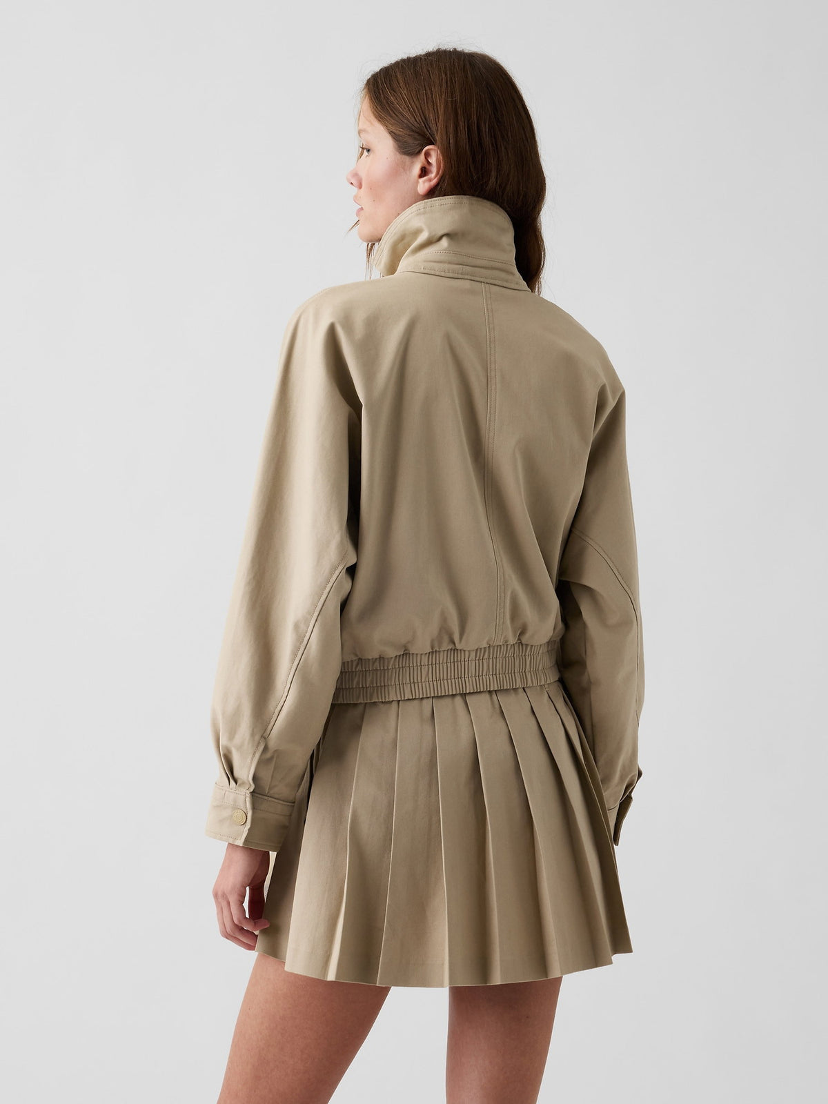 Bej Gap × Malbon Twill Bomber Ceket