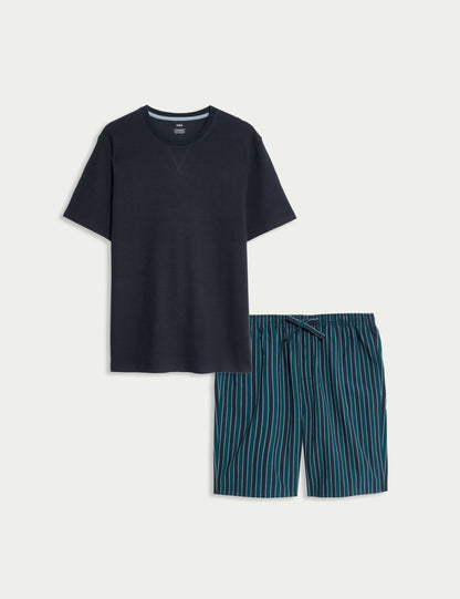 Pamuklu Kısa Kollu Pijama Takımı