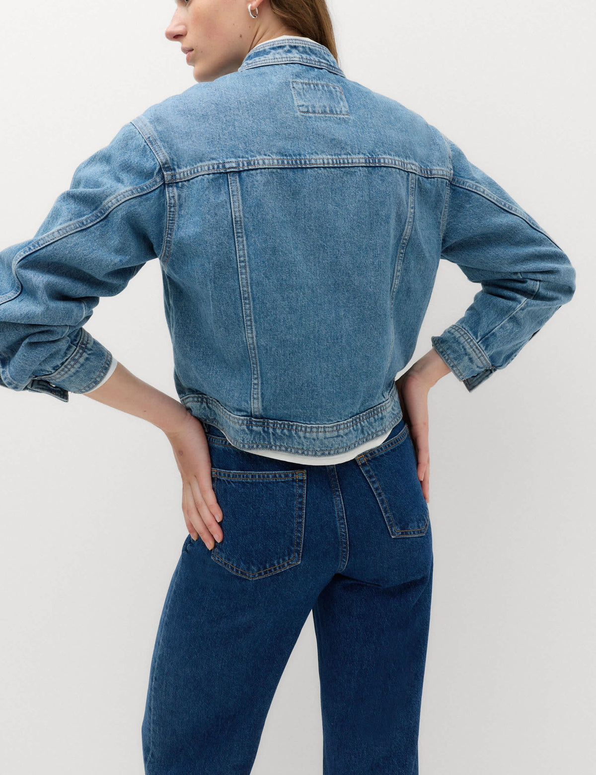 Funnel Yaka Denim Ceket