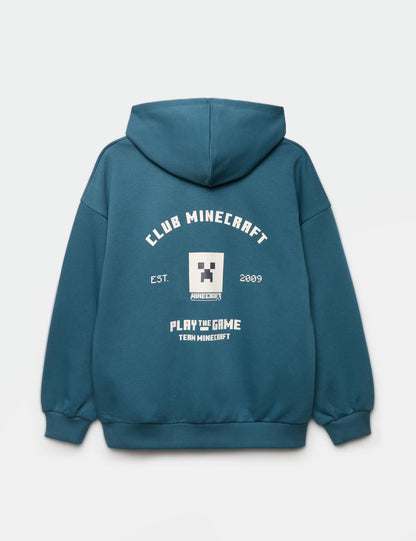 Pamuk Karışımlı Minecraft™ Baskılı Kapüşonlu Sweatshirt