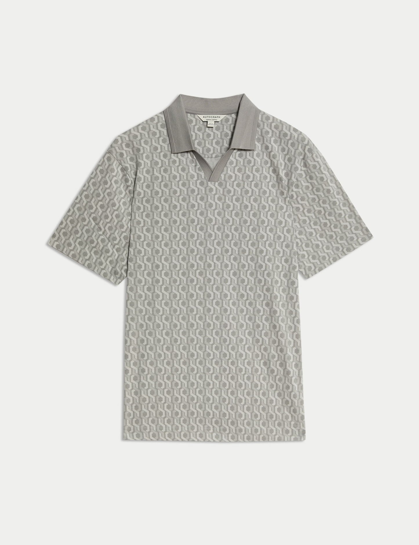 Saf Pamuklu Supima:registered: Desenli Polo T-shirt