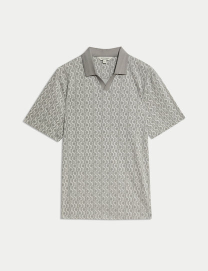 Saf Pamuklu Supima:registered: Desenli Polo T-shirt