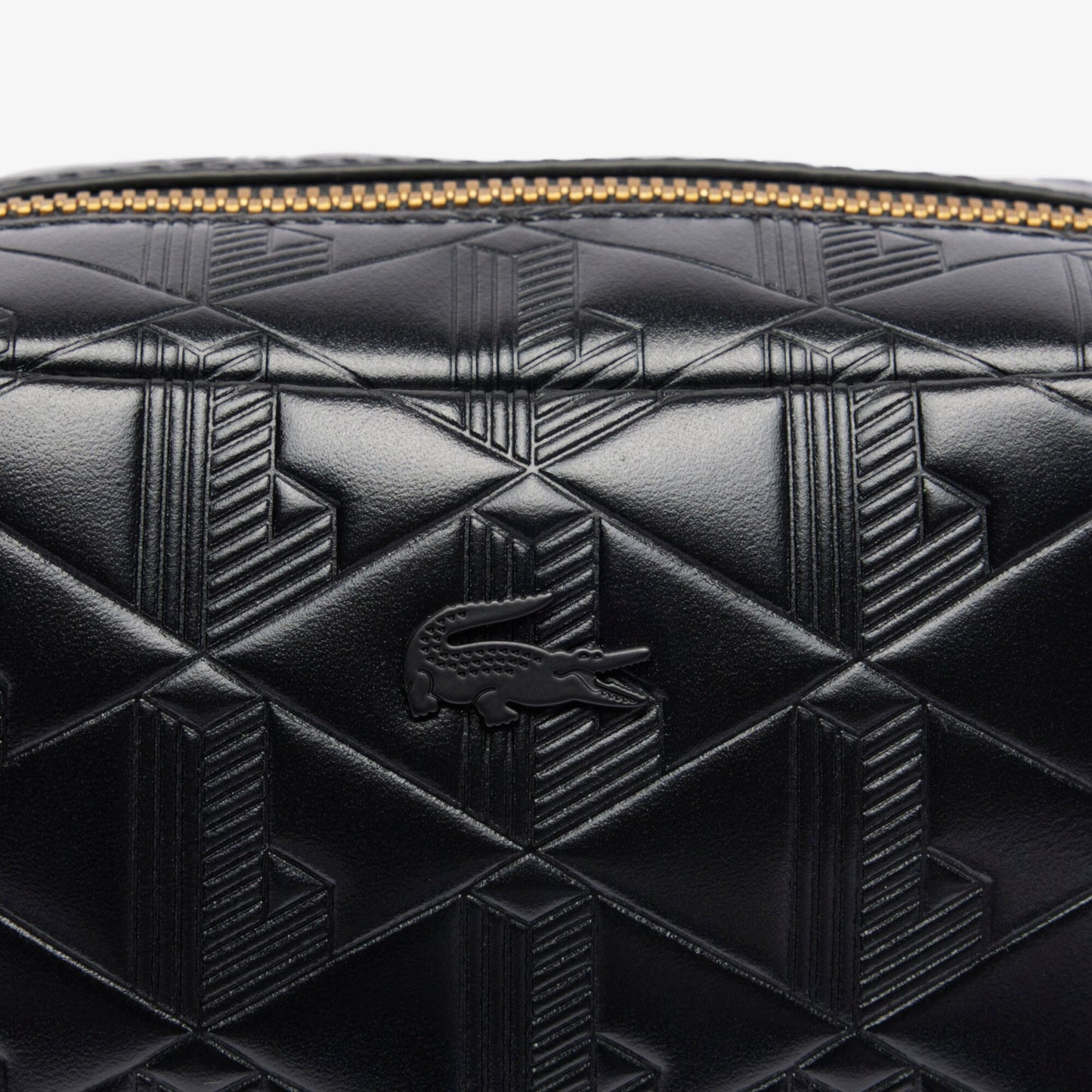 Lacoste Maheki Kadın Monogram Deri  Siyah Postacı Çantası