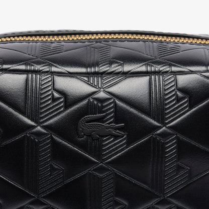 Lacoste Maheki Kadın Monogram Deri  Siyah Postacı Çantası
